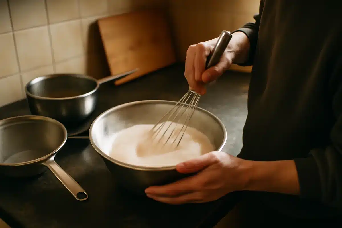 Astuces pratiques pour réussir vos mousses végétales — Prélevez le liquide d’une cuisson ferme et plutôt concentrée pour obtenir plus de tenue. Filtrez ou tamisez le liquide avant de le monter pour éliminer les résidus solides. Fouettez progressivement en observant la